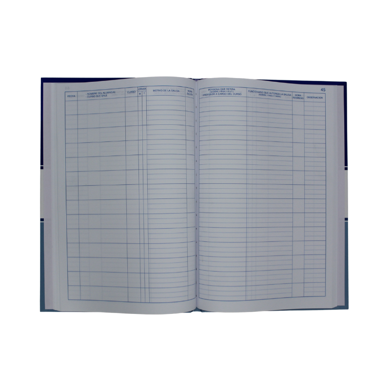 Registro Salida Alumnos - Cursos 100 hjs. Tapa dura