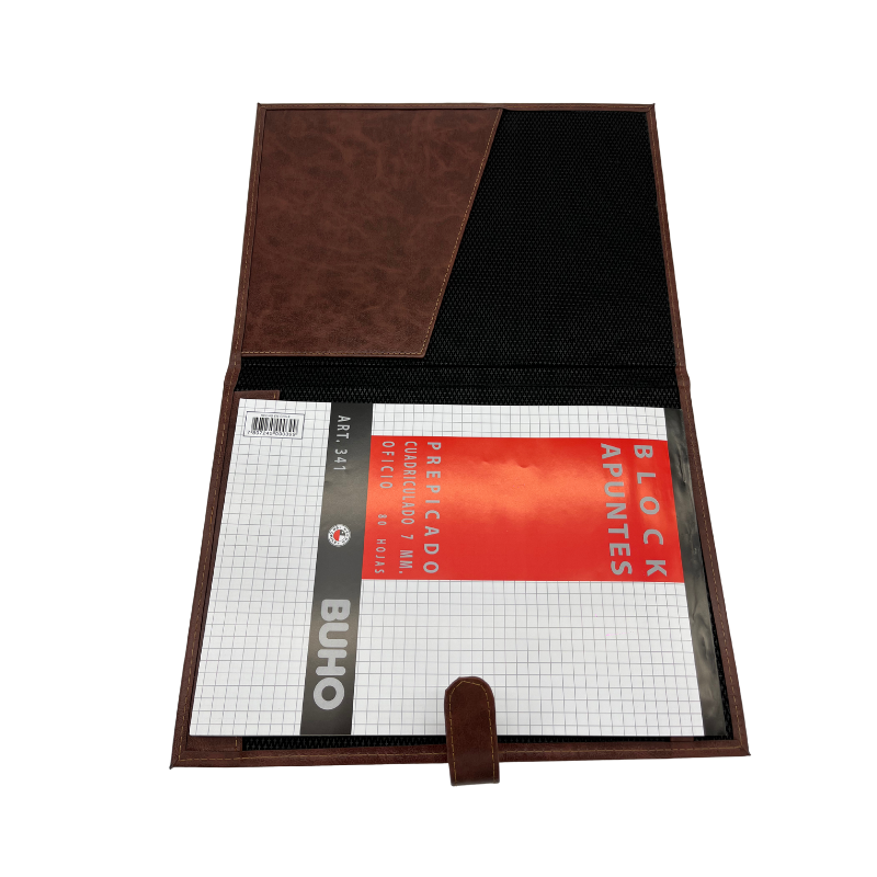 CARPETA PORTA BLOCK SIMIL CUERO 3201-M BUHO