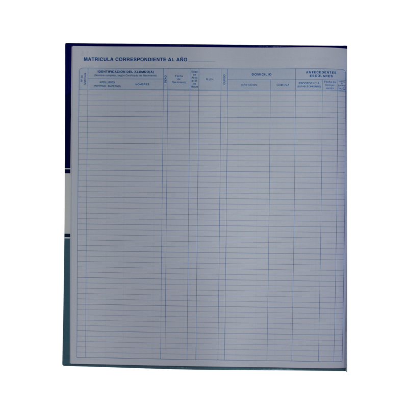 LIBRO REGISTRO DE MATRICULAS