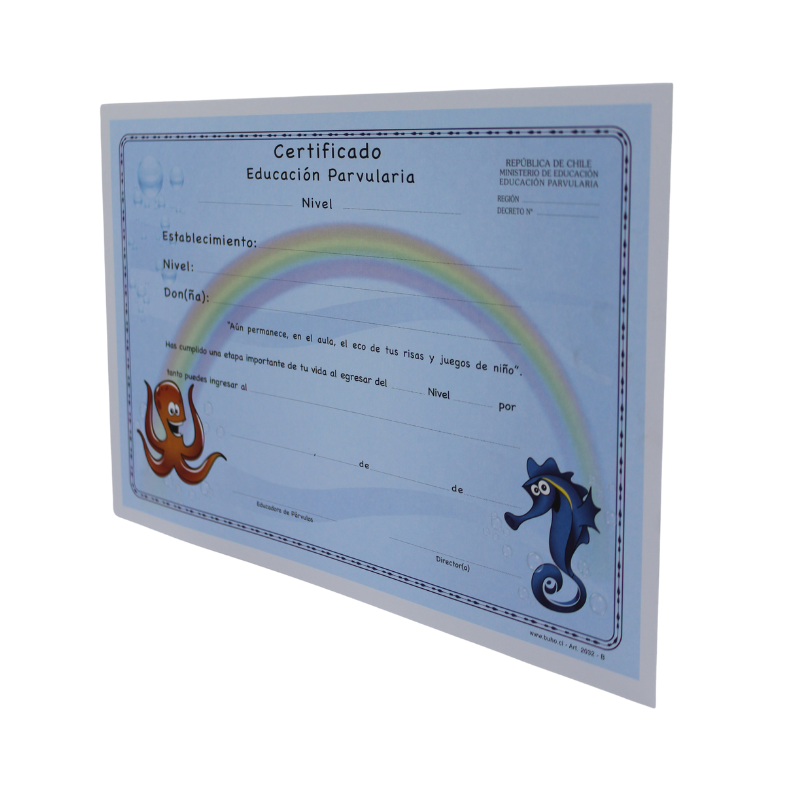 CERTIFICADO EDUCACION PARVULARIA PULPITO