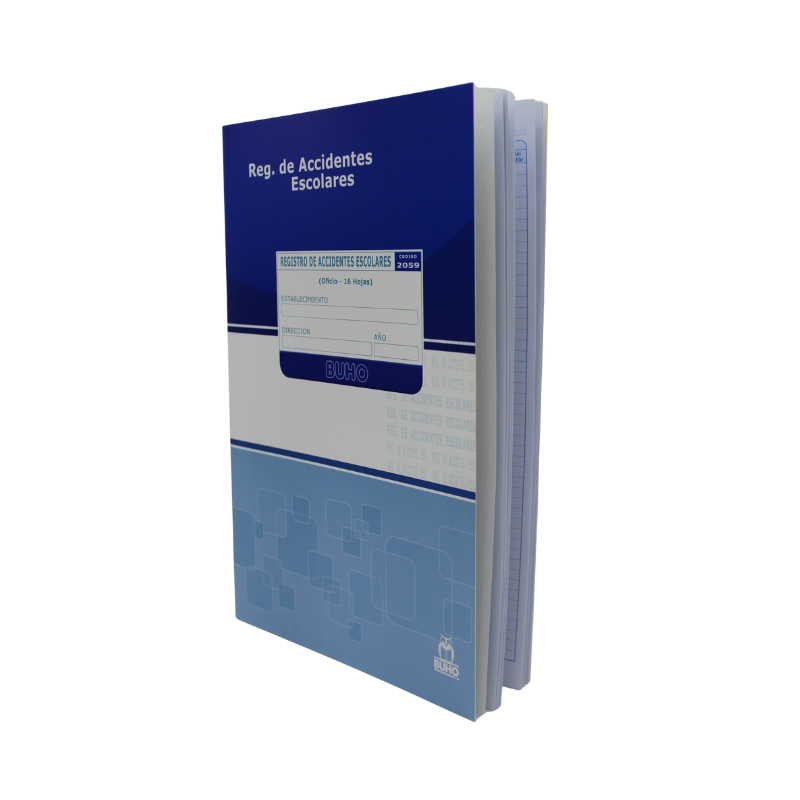 LIBRO REGISTRO ACCIDENTE ESCOLAR BUHO