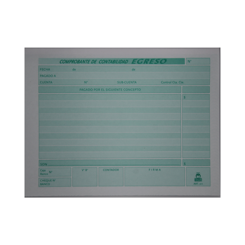 COMPROBANTE DE EGRESO - 50 HJS