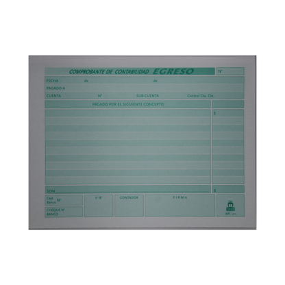 COMPROBANTE DE EGRESO - 50 HJS