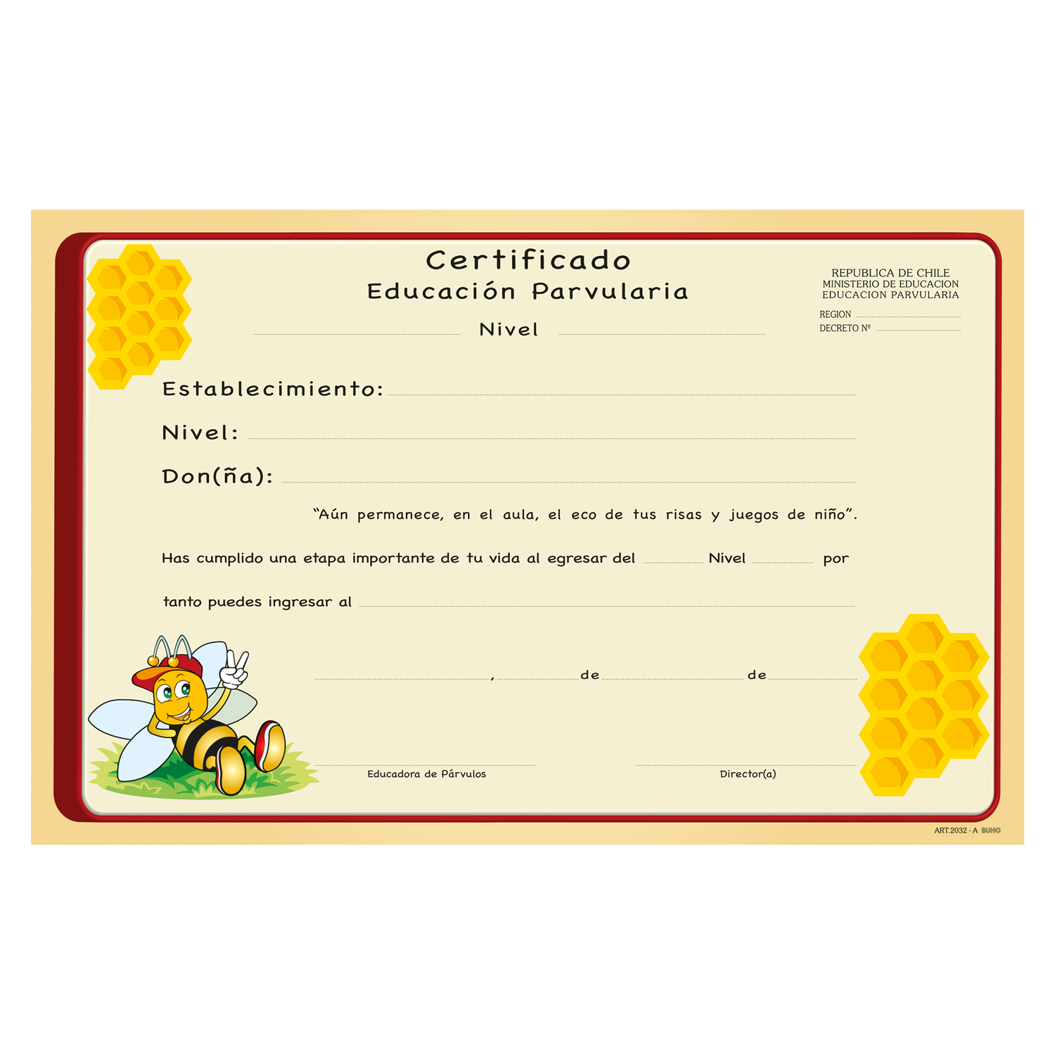 CERTIFICADO EDUCACION PARVULARIA ABEJITA
