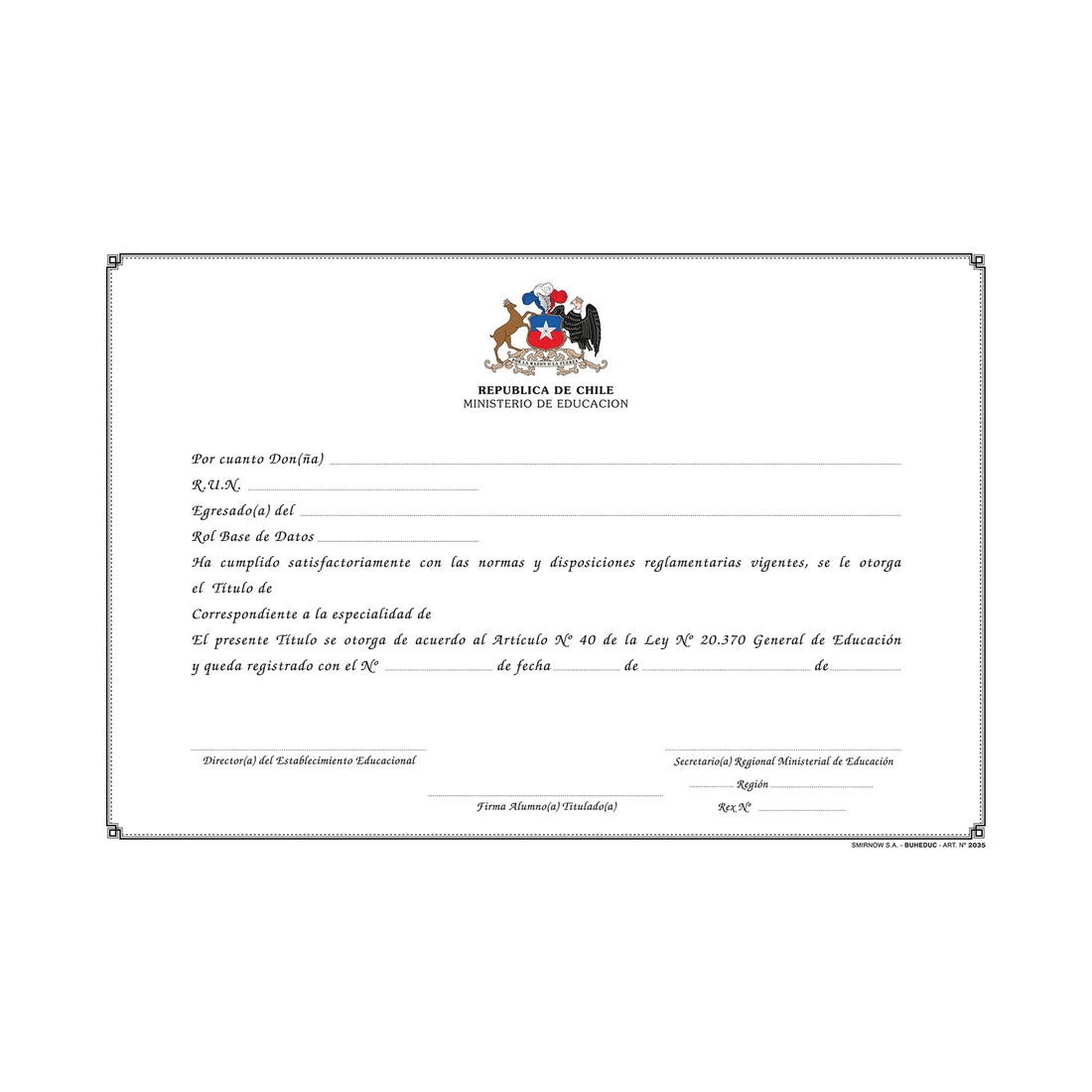 TITULO DE ENSEÑANZA MEDIA TECNICO PROFESIONAL