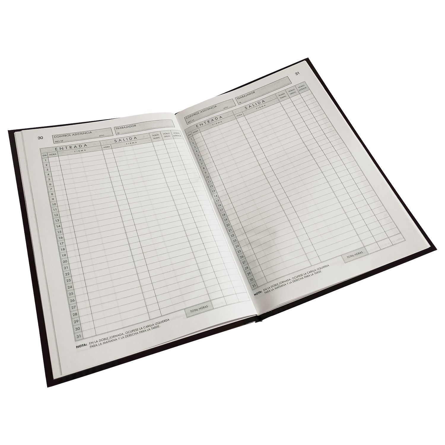 LIBRO ASISTENCIA PERSONAL MENSUAL - 50 HOJAS