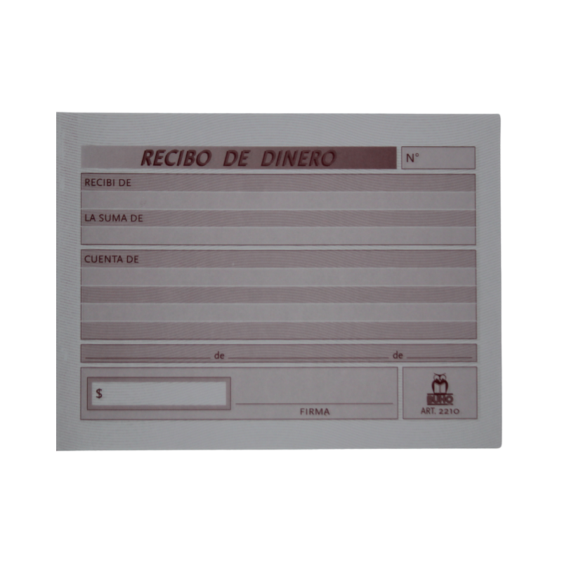 RECIBOS DINERO DUPL.TAL. - 50 HJS