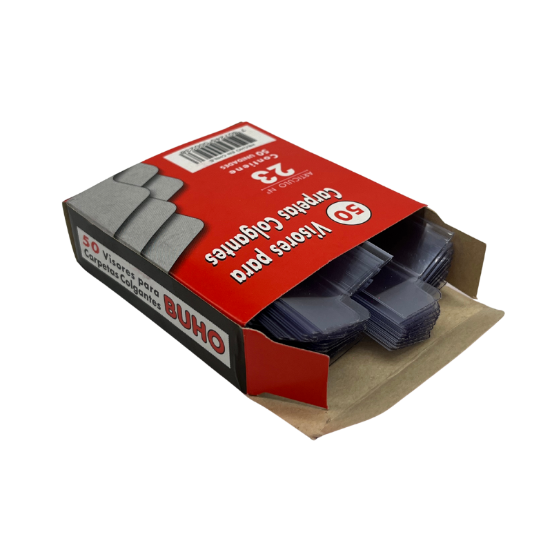 VISORES PLASTICOS PARA CARPETAS ( CAJA 50 UND )