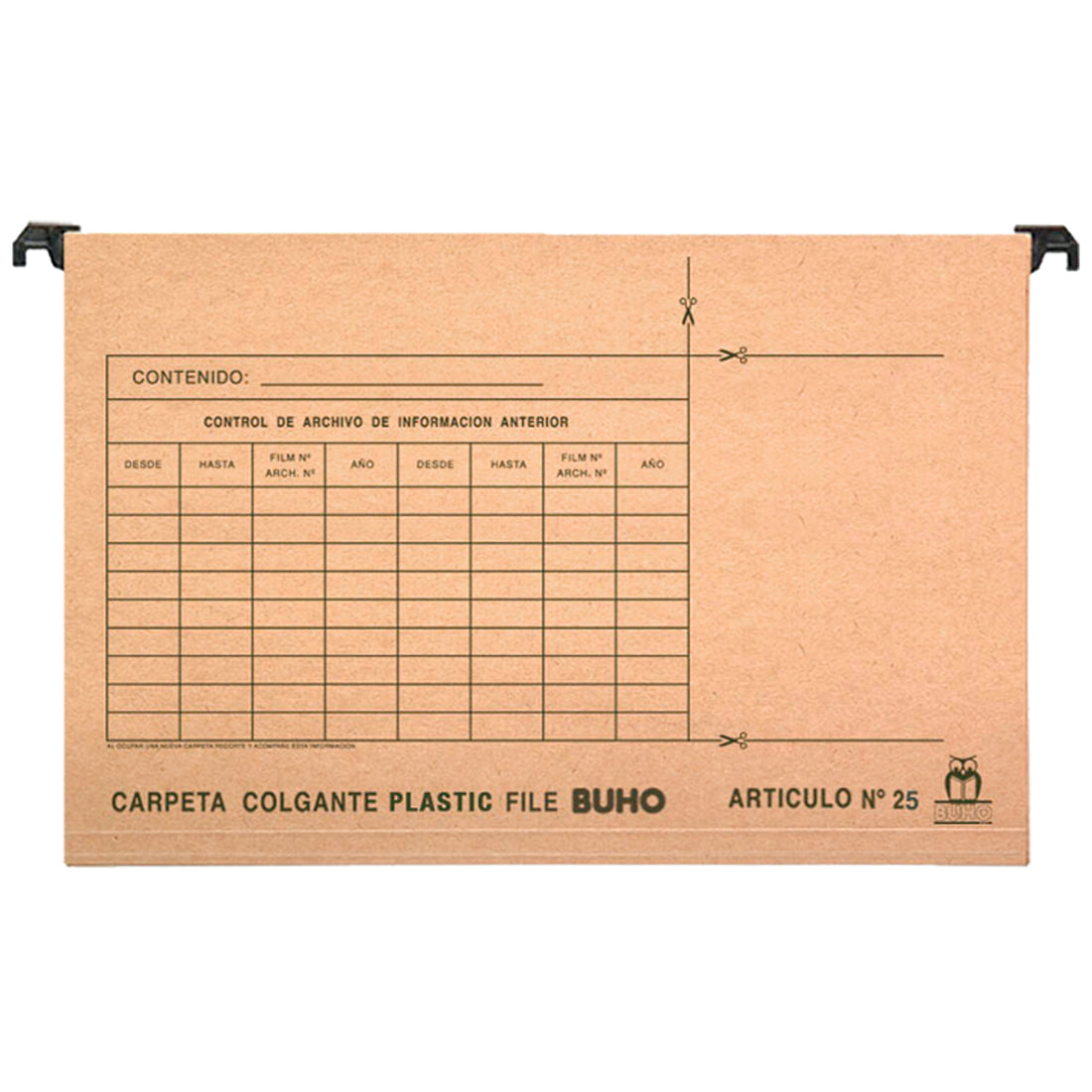CARPETA COLGANTE BARRA PLÁSTICA BUHO