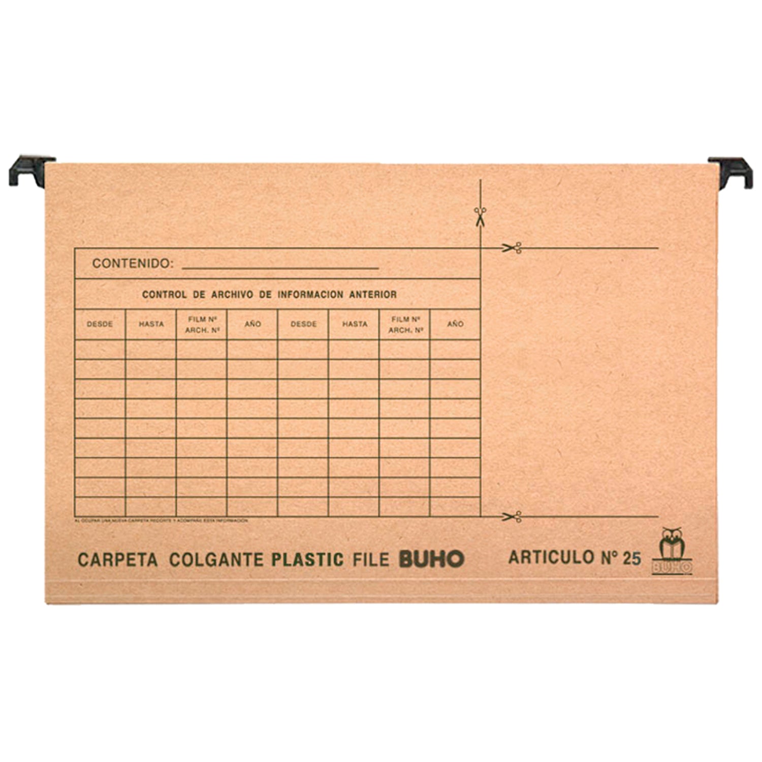 CARPETA COLGANTE BARRA PLÁSTICA BUHO