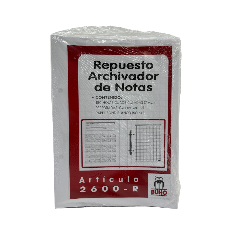 REPUESTO ARCHIVADOR DE NOTAS BUHO