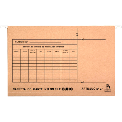 CARPETA COLGANTE NYLON FILE PUNTA BLANCA