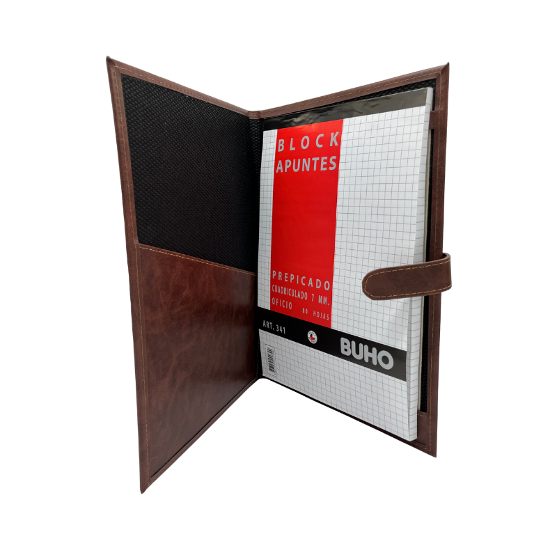 CARPETA PORTA BLOCK SIMIL CUERO 3201-M BUHO