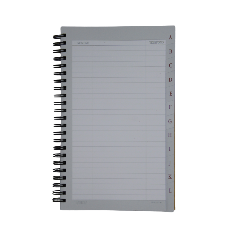 LIBRETA INDICE TELEFONICO TAPA CARTULINA