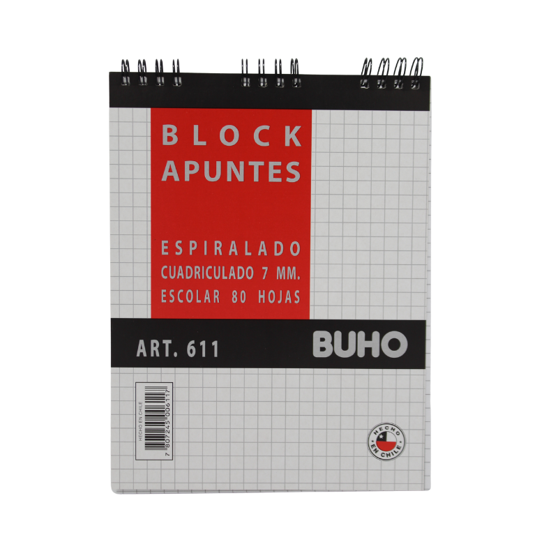 BLOCK APUNTES ESPIRALADO ESCOLAR - 80 HJS