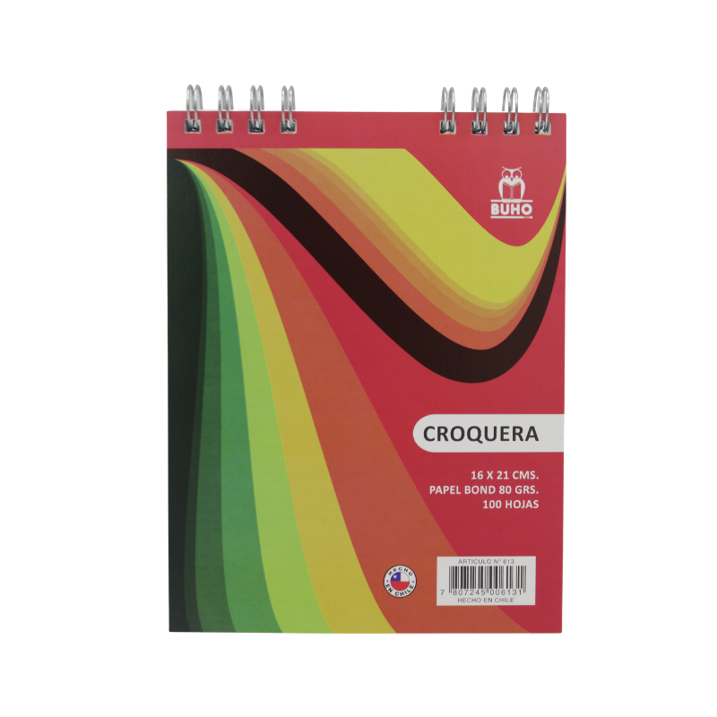 CROQUERA C/ESPIRAL 16 X 21 CMS - 100 HJS