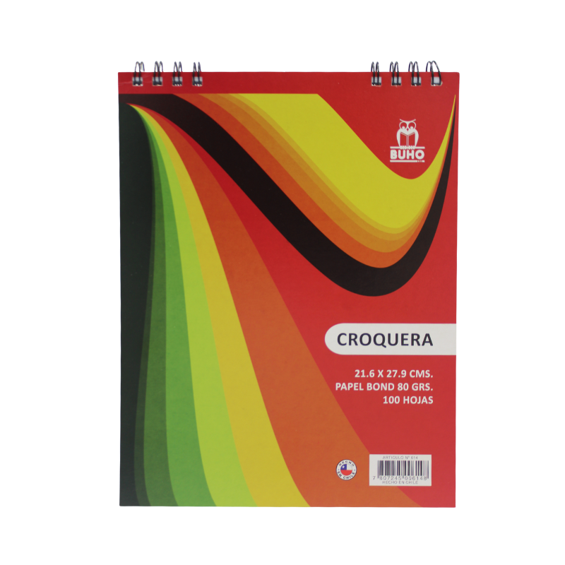 CROQUERA C/ESPIRAL 21,6 X 27,9 CMS - 100 HJS