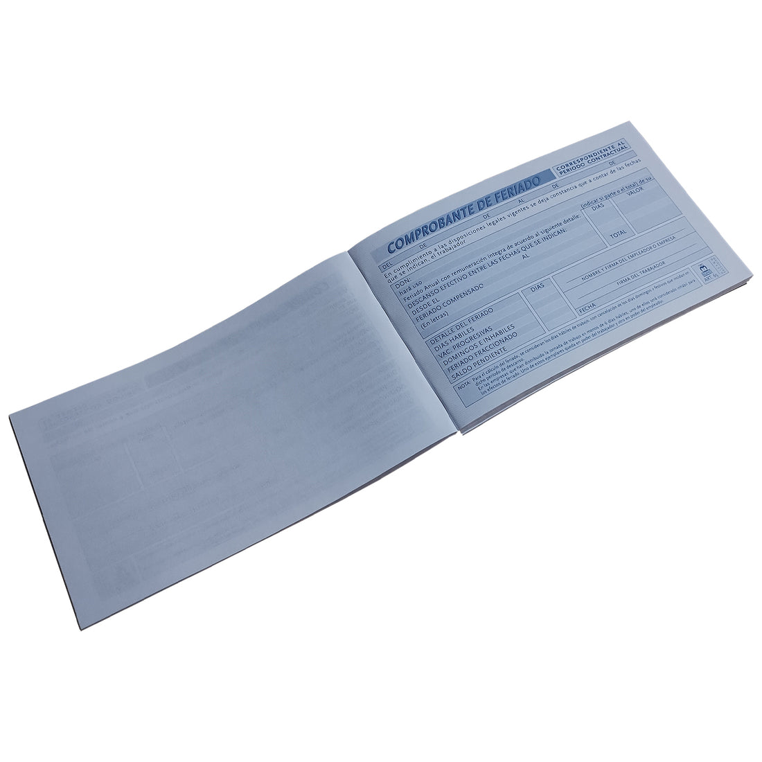 COMPROBANTE DE FERIADO - 100 HJS