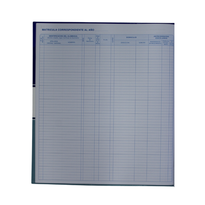 LIBRO REGISTRO DE MATRICULAS