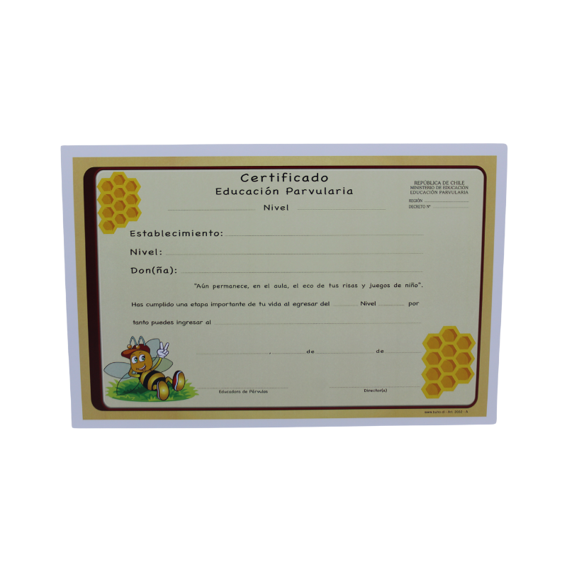 CERTIFICADO EDUCACION PARVULARIA ABEJITA