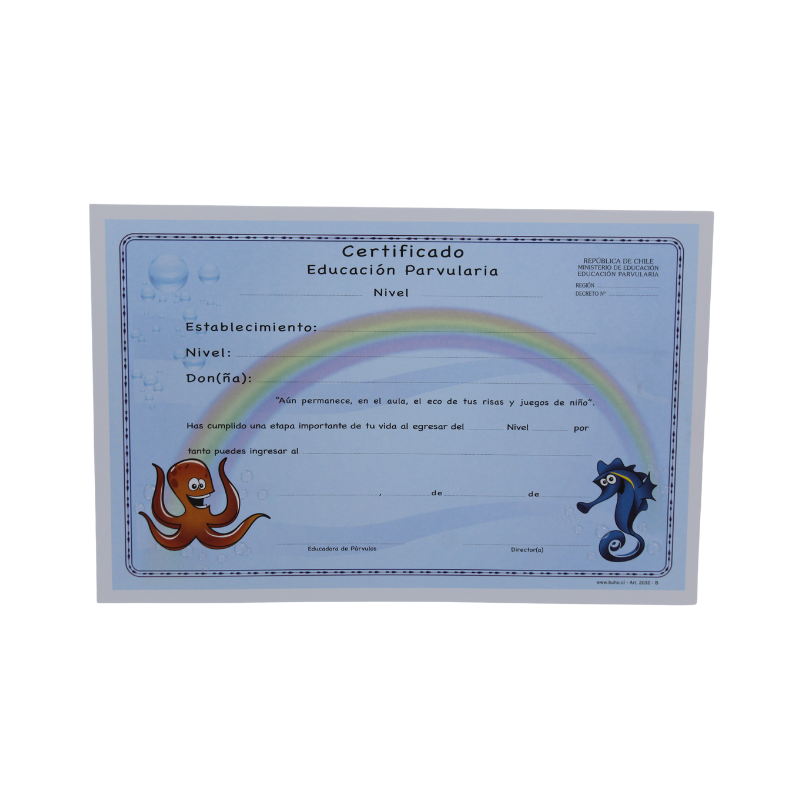 CERTIFICADO EDUCACION PARVULARIA PULPITO