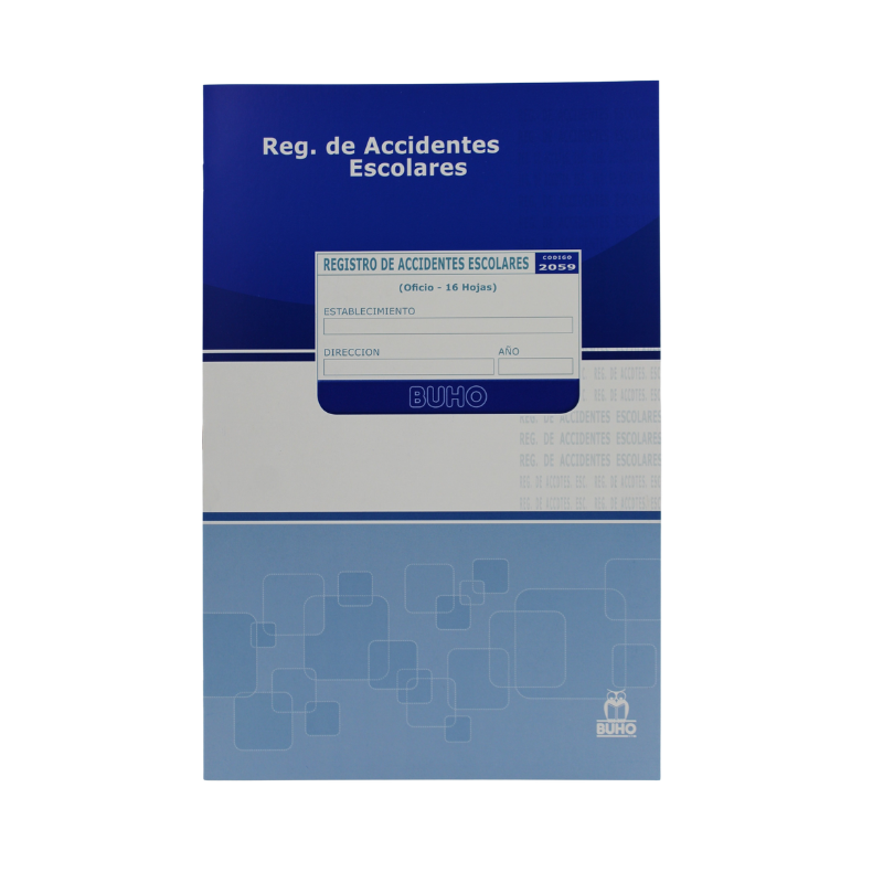 LIBRO REGISTRO ACCIDENTE ESCOLAR BUHO