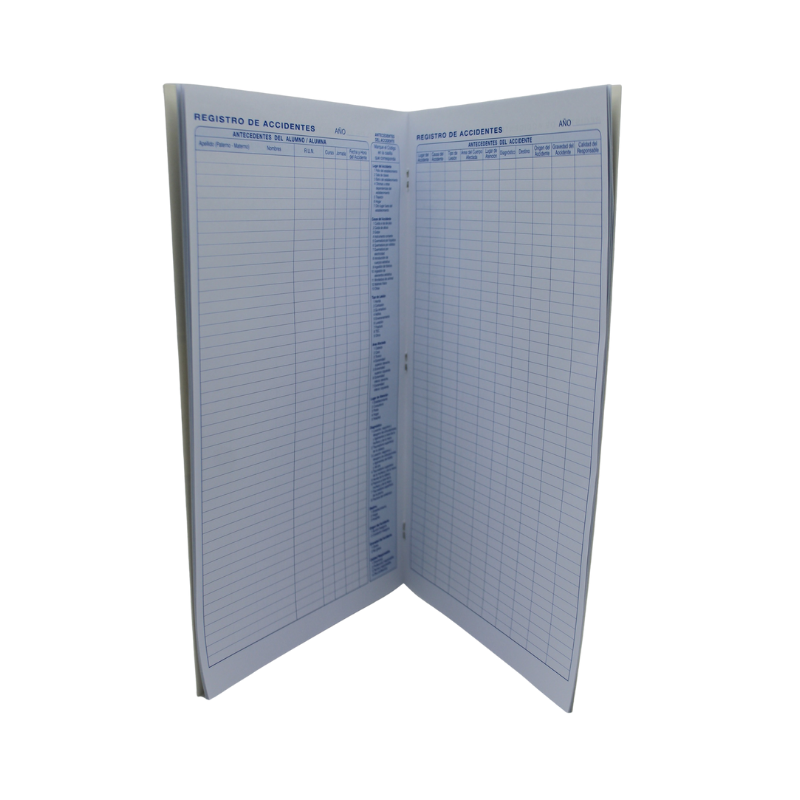 LIBRO REGISTRO ACCIDENTE ESCOLAR BUHO