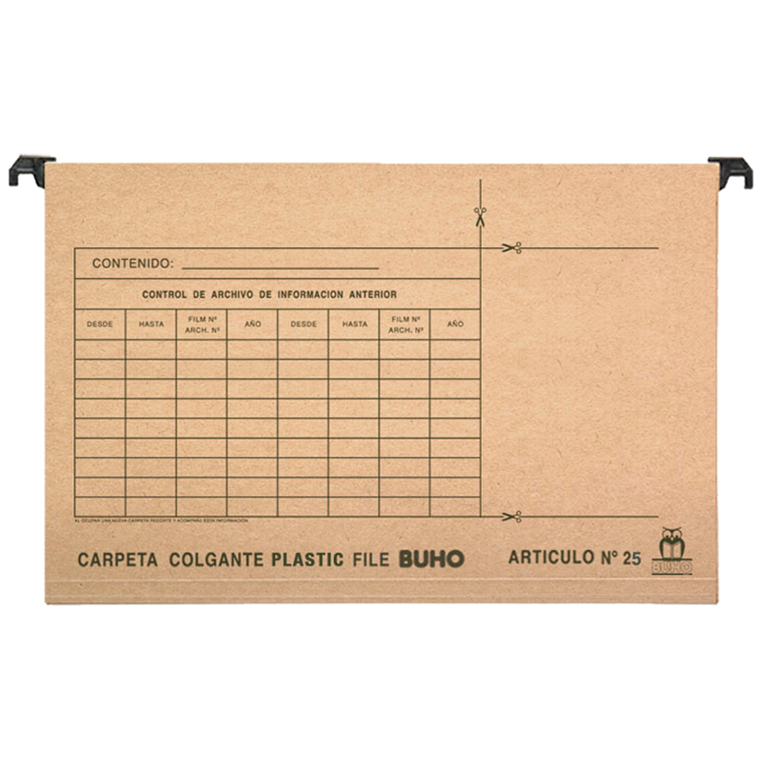 CARPETA COLGANTE BARRA PLÁSTICA BUHO