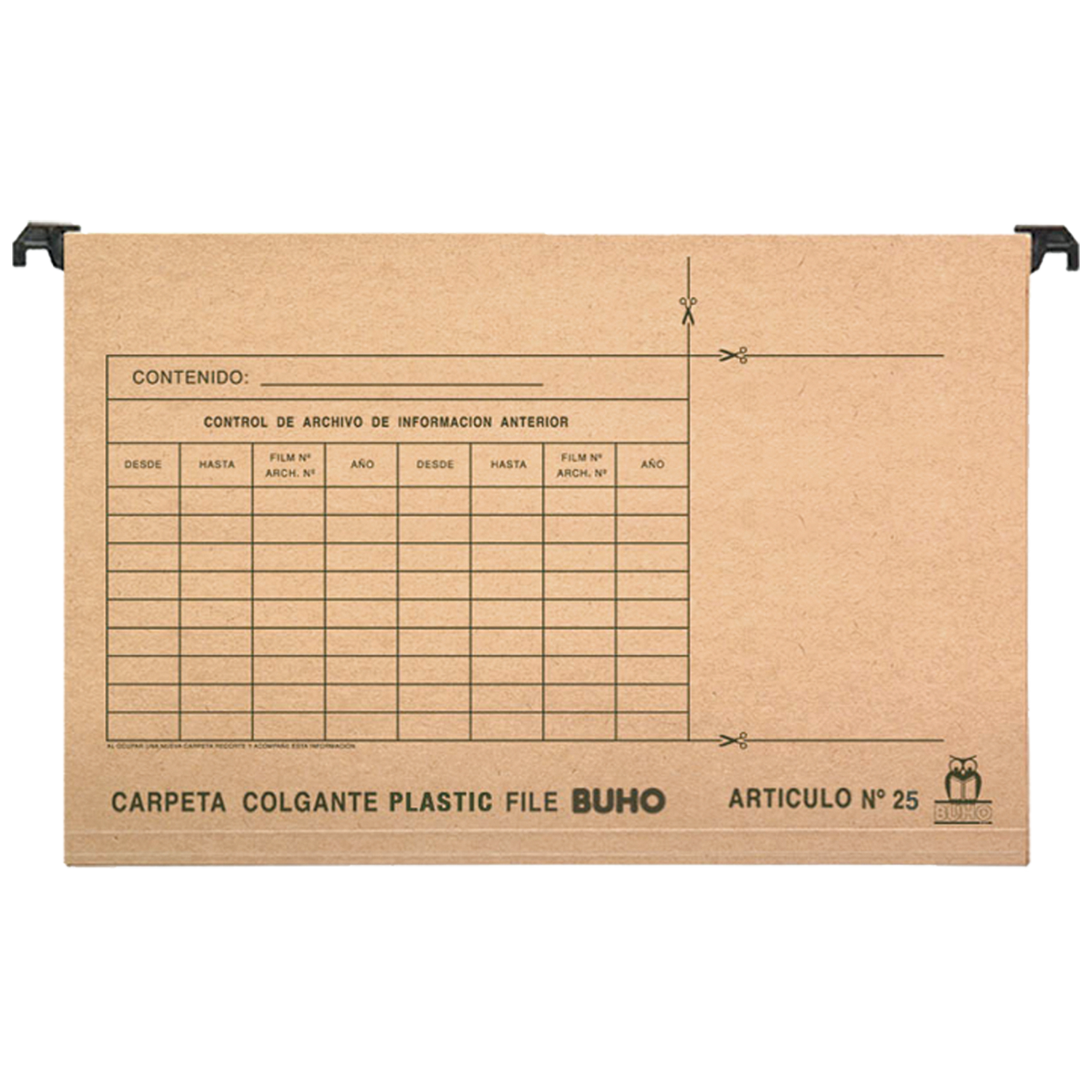 CARPETA COLGANTE BARRA PLÁSTICA BUHO