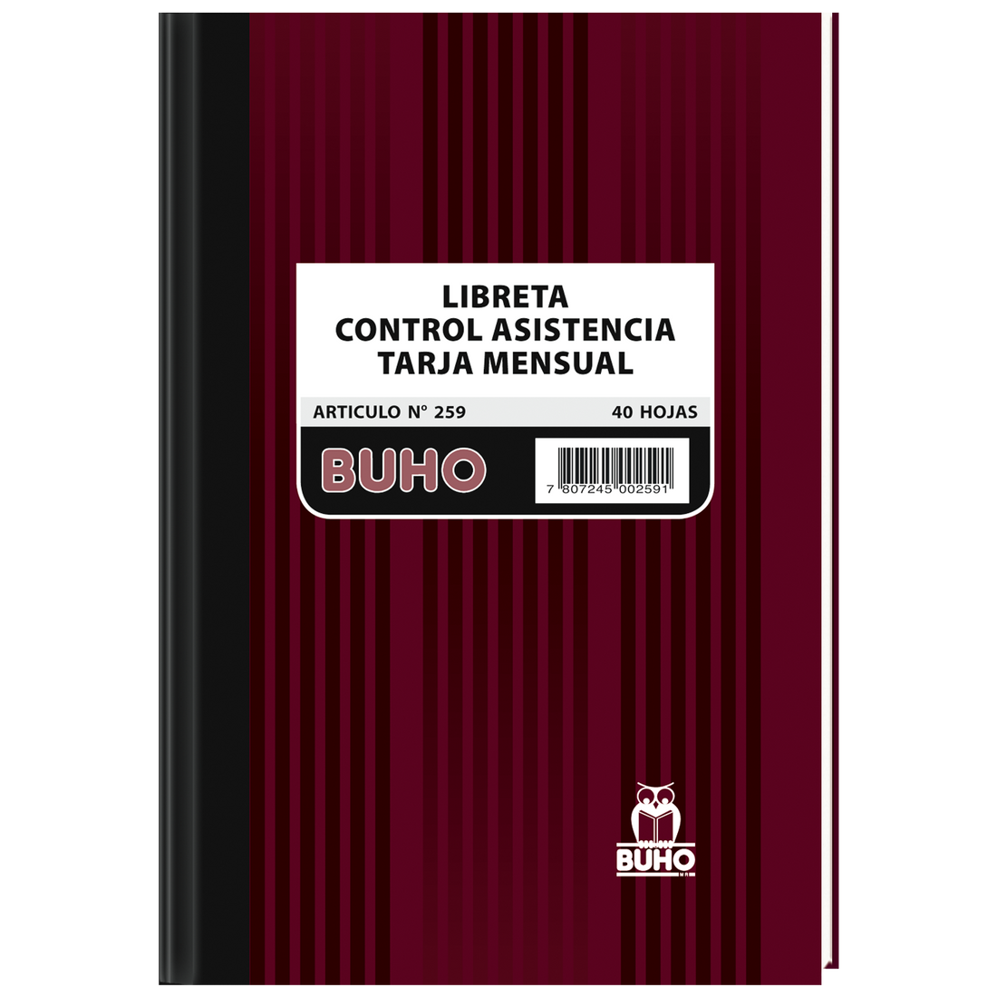LIBRETA  MENSUAL CON TARJA