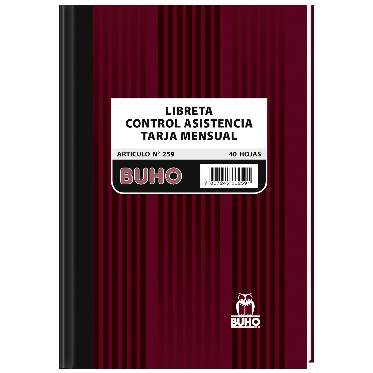 LIBRETA  MENSUAL CON TARJA
